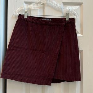 Abercrombie & Fitch corduroy asymmetrical mini skirt.